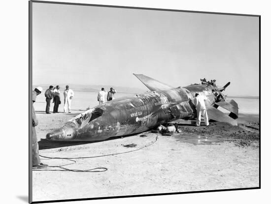 X-15 Crash Photograph - Mud Lake, NV-Lantern Press-Mounted Art Print