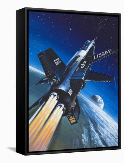 X-15 Rocket Plane-Wilf Hardy-Framed Stretched Canvas