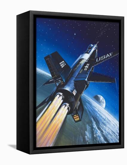 X-15 Rocket Plane-Wilf Hardy-Framed Stretched Canvas