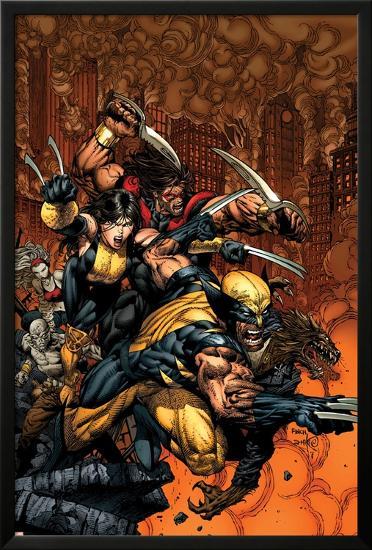 X-Factor No.26 Cover: Wolverine and X-23-David Finch-Lamina Framed Poster