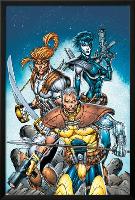 X-Force No.6 Cover: Cable, Shatterstar and Domino-Rob Liefeld-Lamina Framed Poster
