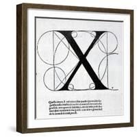 X, Illustration from 'Divina Proportione' by Luca Pacioli (C.1445-1517), Originally Pub. Venice,…-Leonardo da Vinci-Framed Giclee Print