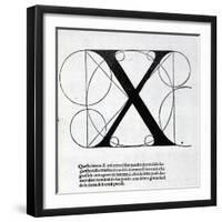 X, Illustration from 'Divina Proportione' by Luca Pacioli (C.1445-1517), Originally Pub. Venice,…-Leonardo da Vinci-Framed Giclee Print