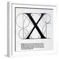 X, Illustration from 'Divina Proportione' by Luca Pacioli (C.1445-1517), Originally Pub. Venice,…-Leonardo da Vinci-Framed Giclee Print