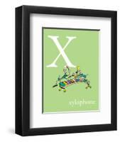 X is for Xylophone (green)-Theodor (Dr. Seuss) Geisel-Framed Art Print