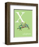 X is for Xylophone (green)-Theodor (Dr. Seuss) Geisel-Framed Art Print