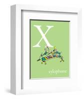 X is for Xylophone (green)-Theodor (Dr. Seuss) Geisel-Framed Art Print