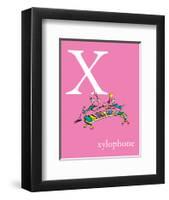 X is for Xylophone (pink)-Theodor (Dr. Seuss) Geisel-Framed Art Print