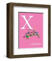 X is for Xylophone (pink)-Theodor (Dr. Seuss) Geisel-Framed Art Print