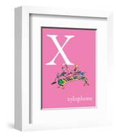 X is for Xylophone (pink)-Theodor (Dr. Seuss) Geisel-Framed Art Print