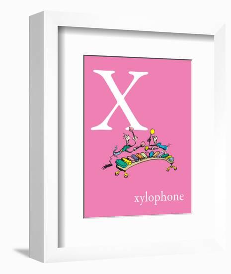 X is for Xylophone (pink)-Theodor (Dr. Seuss) Geisel-Framed Art Print