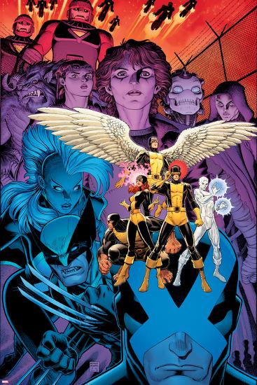 X-Men: Battle of the Atom #1 Cover: Jean, Iceman, Beast, Angel, Wolverine, Storm, Hayes, Molly-Arthur Adams-Lamina Framed Poster