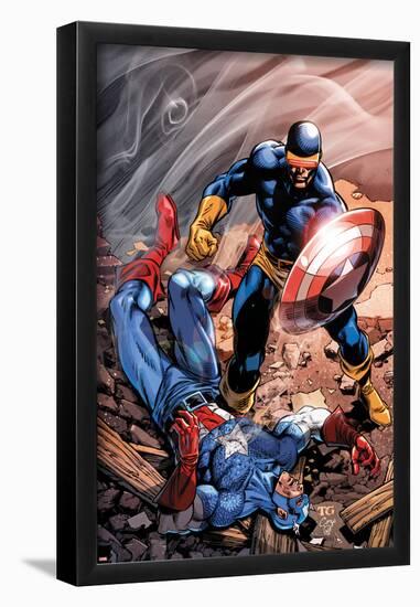 X-Men Forever 2 No.15 Cover: Cyclops and Captain America-Tom Grummett-Framed Poster