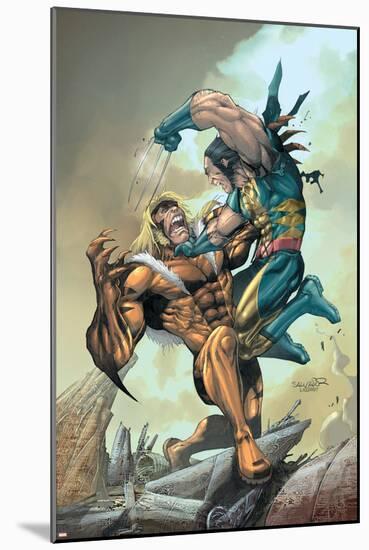 X-Men No.164 Cover: Wolverine and Sabretooth-Salvador Larroca-Mounted Poster