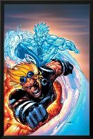 X-Men No.201 Cover: Iceman and Cannonball-Humberto Ramos-Lamina Framed Poster