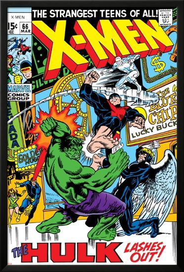 X-Men No.66 Cover: Hulk, Beast, Iceman and Angel-Sal Buscema-Lamina Framed Poster