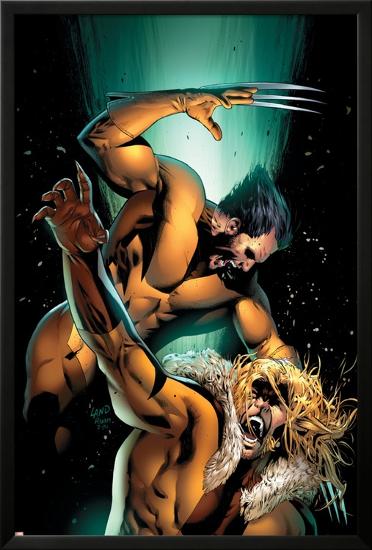 X-Men: The End - Heroes and Martyrs V2 No.5 Cover: Wolverine and Sabretooth-Sean Chen-Lamina Framed Poster