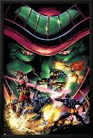 X-Men Unlimited No.13 Cover: Colossus, Wolverine, Beast, Cyclops, Phoenix and Mesmero-Clay Mann-Lamina Framed Poster
