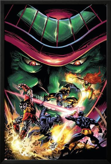 X-Men Unlimited No.13 Cover: Colossus, Wolverine, Beast, Cyclops, Phoenix and Mesmero-Clay Mann-Lamina Framed Poster
