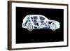 X-Ray Car Isolated on a Black Background-posteriori-Framed Art Print