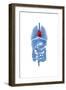 X-Ray Image of Internal Organs with Heart Highlighted in Red-null-Framed Art Print