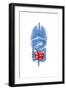 X-Ray Image of Internal Organs with Small Intestine Highlighted in Red-null-Framed Art Print