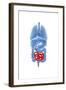 X-Ray Image of Internal Organs with Small Intestine Highlighted in Red-null-Framed Art Print