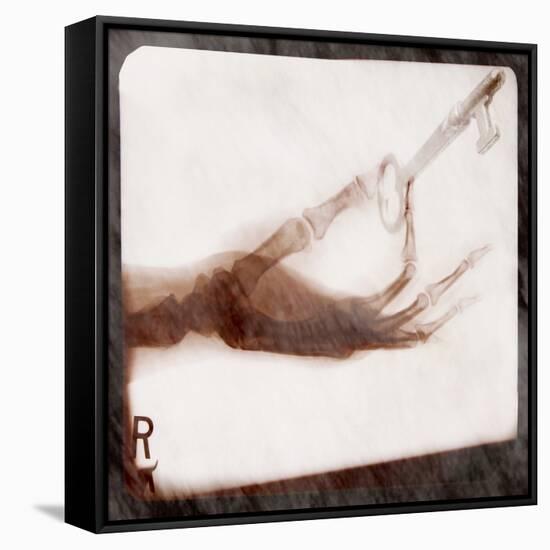 X-Ray Photograph of Person Holding Key-null-Framed Stretched Canvas