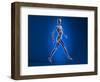 X-Ray View of a Naked Woman Walking, with Skeletal Bones Superimposed-null-Framed Art Print