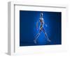 X-Ray View of a Naked Woman Walking, with Skeletal Bones Superimposed-null-Framed Art Print