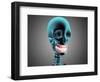 X-Ray View of Human Skeleton Showing Teeth and Gums-null-Framed Art Print