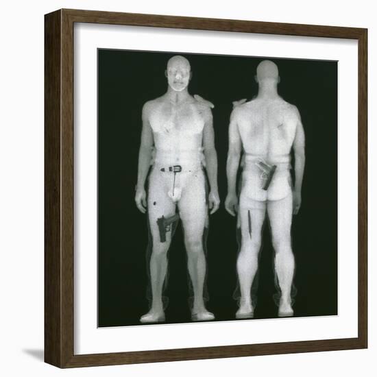 X-ray Views of Man During BodySearch Surveillance-null-Framed Photographic Print