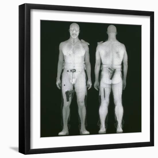 X-ray Views of Man During BodySearch Surveillance-null-Framed Photographic Print