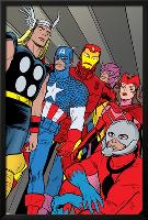 X-Statix No.21 Group: Ant-Man, Captain America, Thor, Iron Man, Scarlet Witch, Hawkeye and Avengers-Michael Allred-Lamina Framed Poster