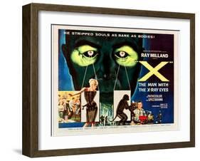 X-The Man With the X-Ray Eyes, Bottom Right: Ray Milland, 1963-null-Framed Art Print