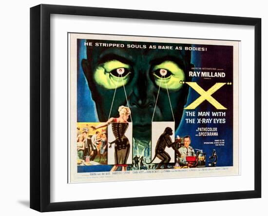 X-The Man With the X-Ray Eyes, Bottom Right: Ray Milland, 1963-null-Framed Art Print