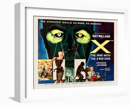 X-The Man With the X-Ray Eyes, Bottom Right: Ray Milland, 1963-null-Framed Art Print