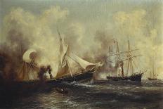 U.S.S. Kearsarge Sinking the Alabama, 19th June 1864-Xanthus Russell Smith-Mounted Giclee Print