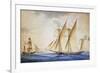Xebec and French Bombarding, Watercolor, 19th Century-null-Framed Giclee Print