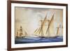 Xebec and French Bombarding, Watercolor, 19th Century-null-Framed Giclee Print