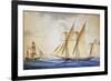 Xebec and French Bombarding, Watercolor, 19th Century-null-Framed Giclee Print