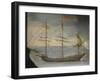 Xebec with Poplar Frame from Genoese Navy, Detail from Portrait of Captain De Andreis-null-Framed Giclee Print