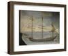 Xebec with Poplar Frame from Genoese Navy, Detail from Portrait of Captain De Andreis-null-Framed Giclee Print