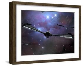 Xeelee Nightfighters, Inspired by the Novels of Stephen Baxter-Stocktrek Images-Framed Photographic Print