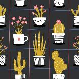 Cute Flowers and Cactus - Geometric-xenia800-Framed Art Print