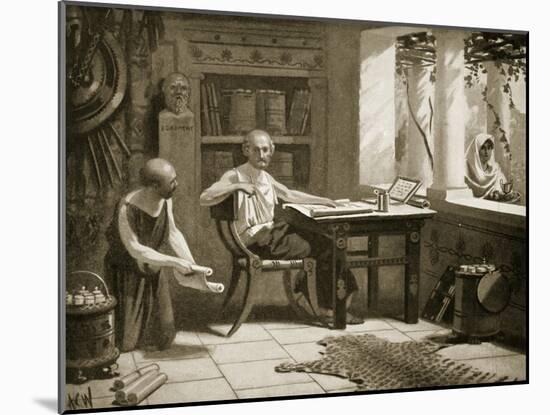 Xenophon Dictating His History, Illustration from 'Hutchinson's History of the Nations', 1915-A.C. Weatherstone-Mounted Giclee Print