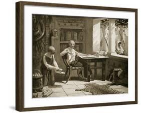 Xenophon Dictating His History, Illustration from 'Hutchinson's History of the Nations', 1915-A.C. Weatherstone-Framed Giclee Print