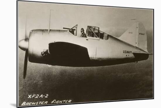 XF2A-2 Brewster Navy Fighter Plane-null-Mounted Art Print