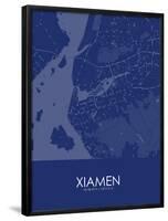 Xiamen, China Blue Map-null-Framed Poster