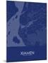 Xiamen, China Blue Map-null-Mounted Poster